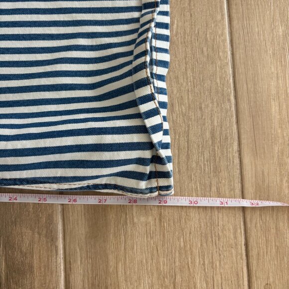 Wrangler High Rise Fierce Flare Jeans Women's 16 x 30 Blue White Stripe Cowgirl - Picture 8 of 8